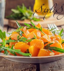 салат с запеченной тыквой и руколой